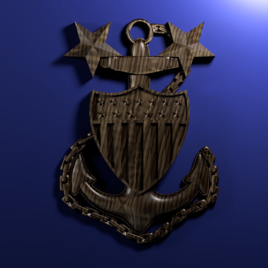 Coast Guard Master Chief Petty Officer (MCPO) insignia 3D stl file for CNC router