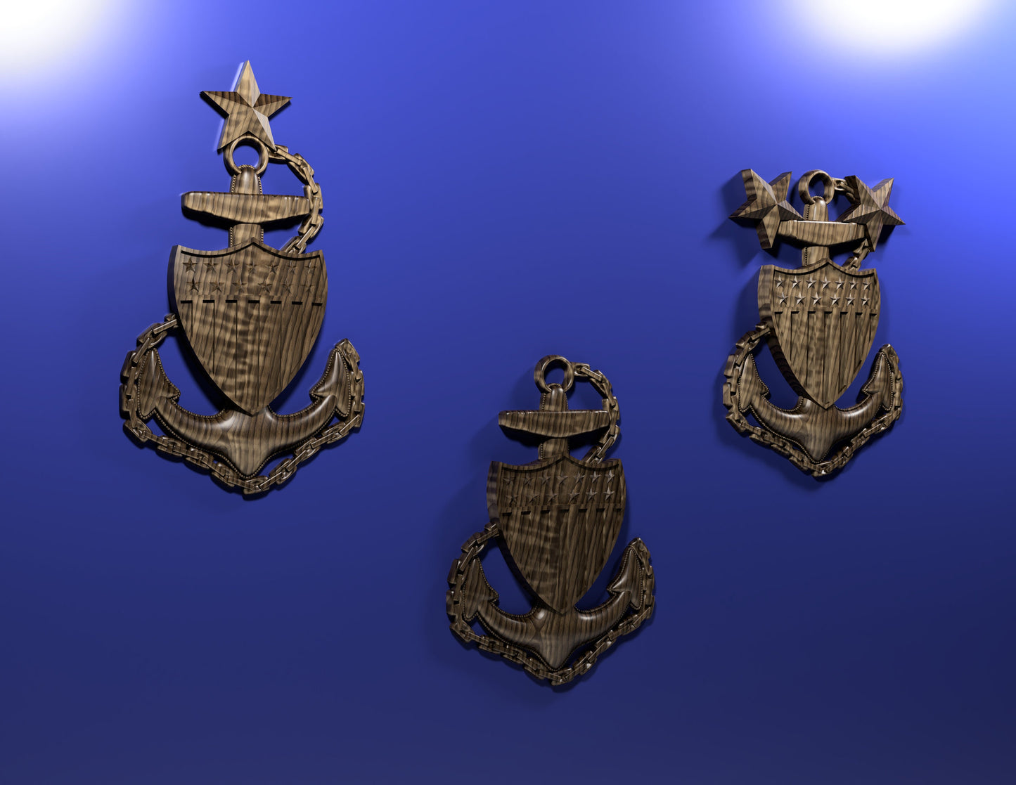 Coast Guard Chief Petty Officer Insignia collection 3D stl file for CNC router