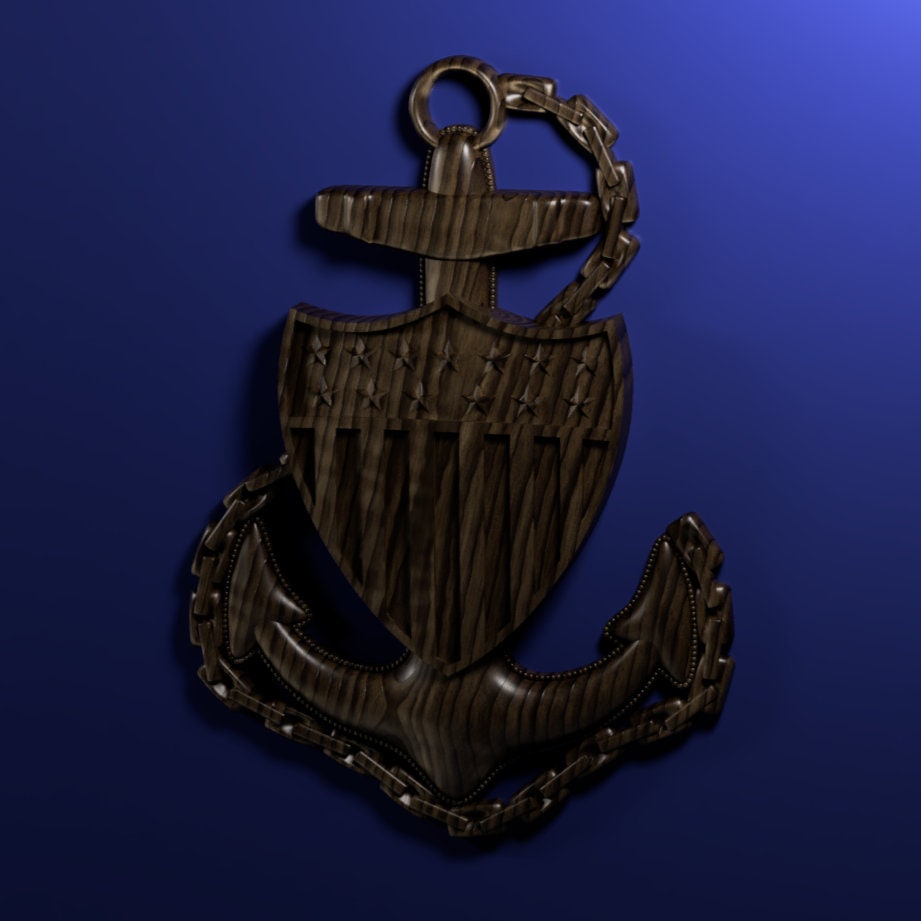 Coast Guard Chief Petty Officer (CPO) insignia 3D stl file for CNC router