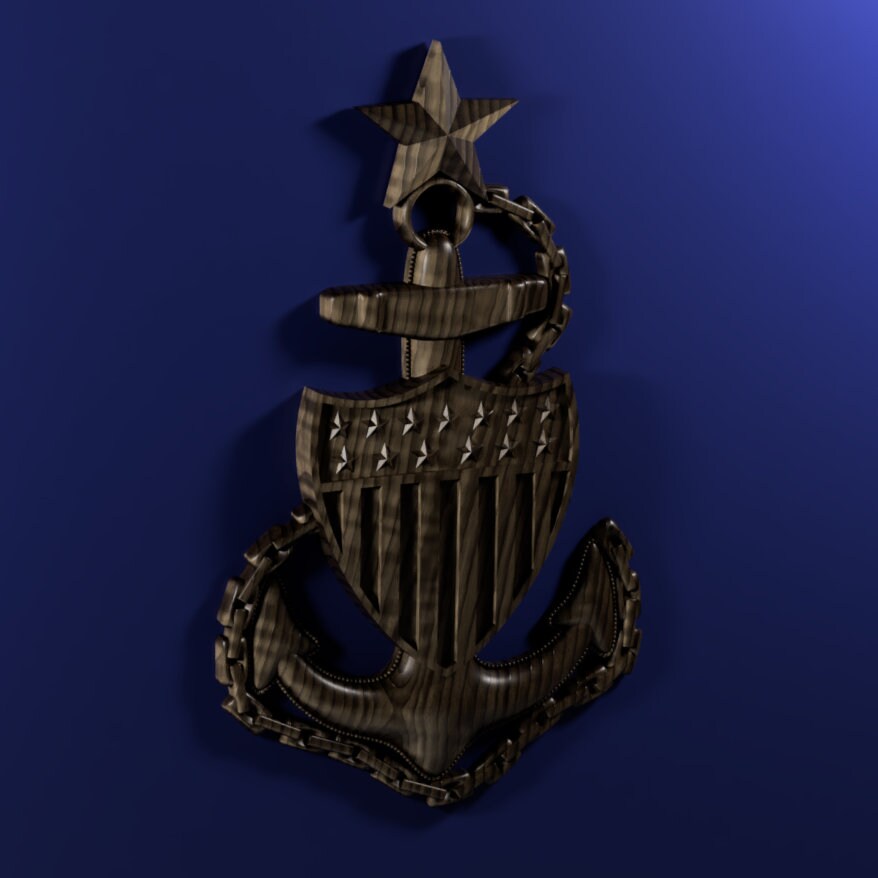 Coast Guard Senior Chief Petty Officer (SCPO) insignia 3D stl file for CNC router