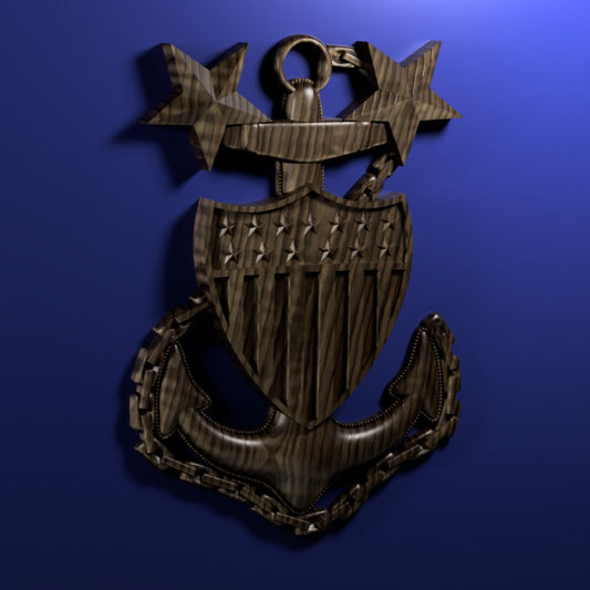 Coast Guard Master Chief Petty Officer (MCPO) insignia 3D stl file for CNC router