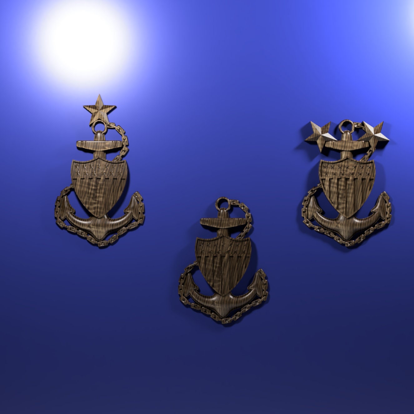 Coast Guard Chief Petty Officer Insignia collection 3D stl file for CNC router