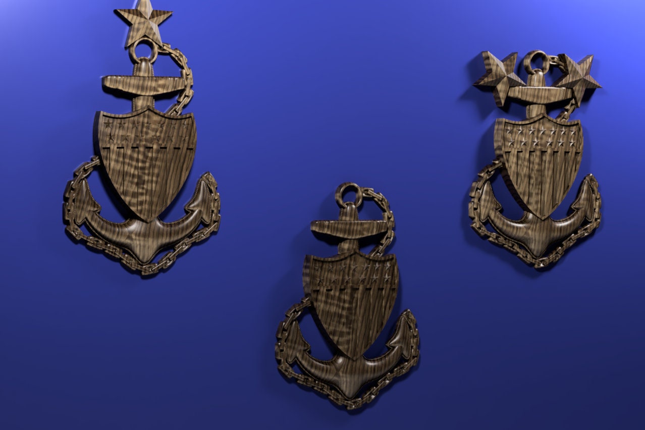 Coast Guard Chief Petty Officer Insignia collection 3D stl file for CNC router