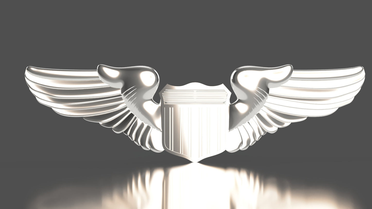 Air Force Pilot Badge 3D stl file for CNC router