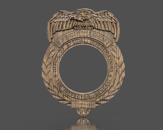 Air Force Special Agent (shadow box) Badge 3D stl file for CNC router