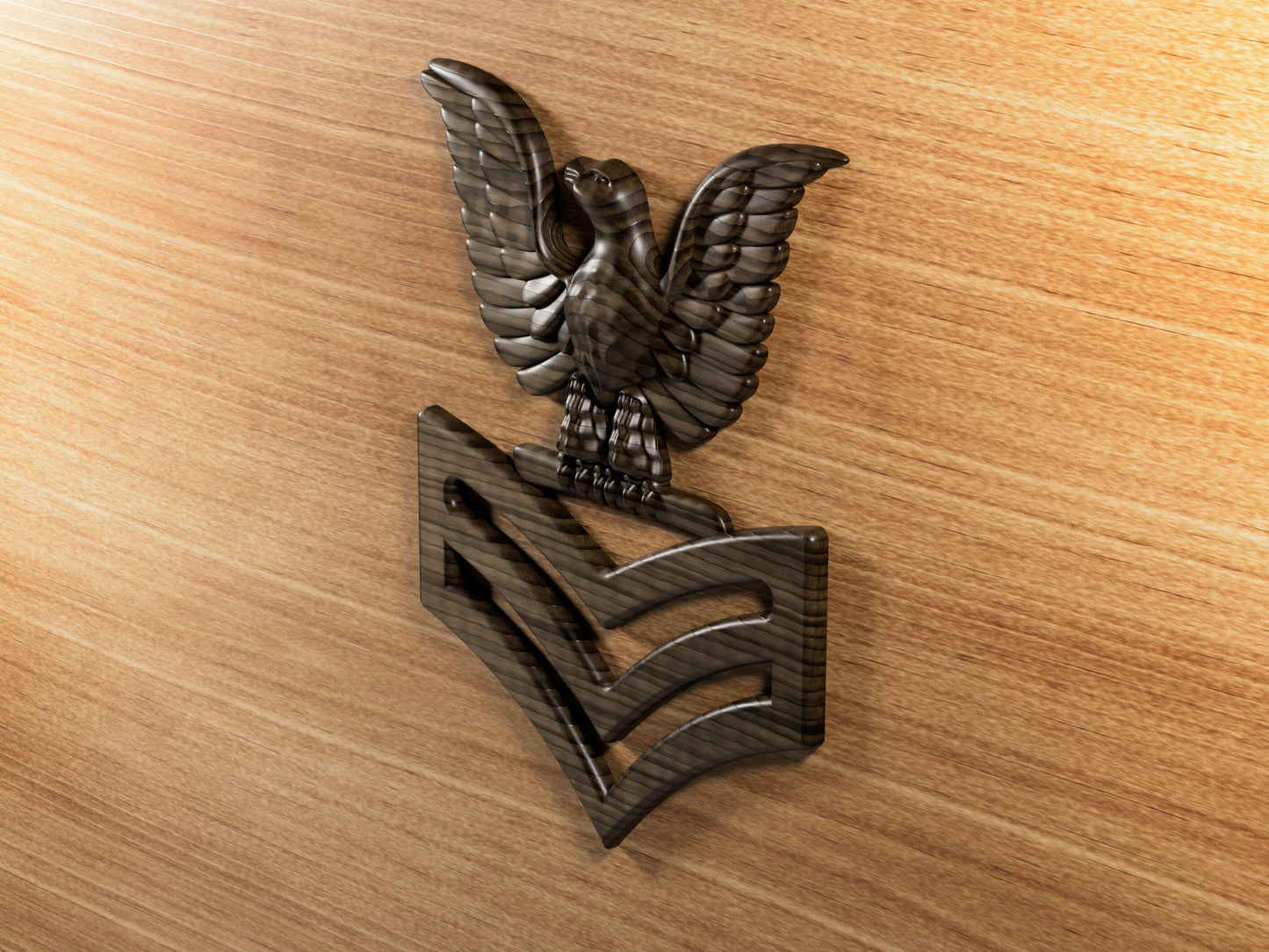 Navy First Class Petty Officer perched eagle insignia 3D stl file for CNC router