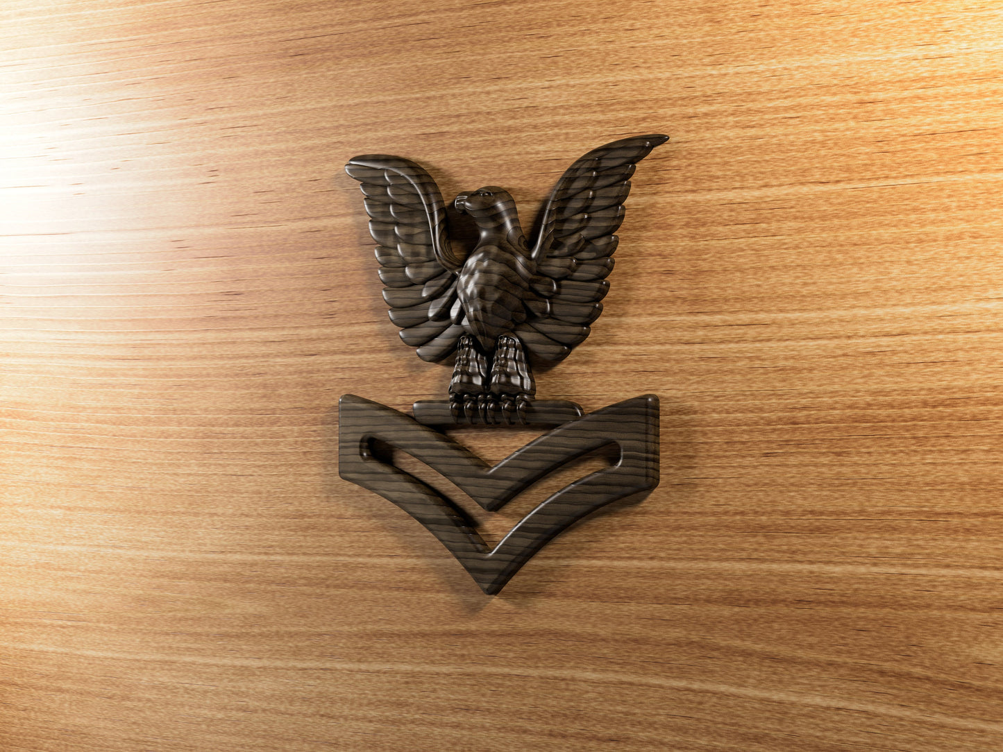 Navy Second Class Petty Officer perched eagle insignia 3D stl file for CNC router