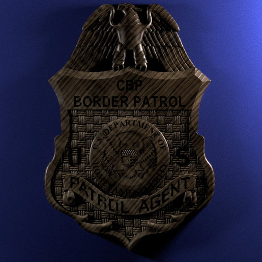 Customs and Border Protection badge 3D stl file for CNC router