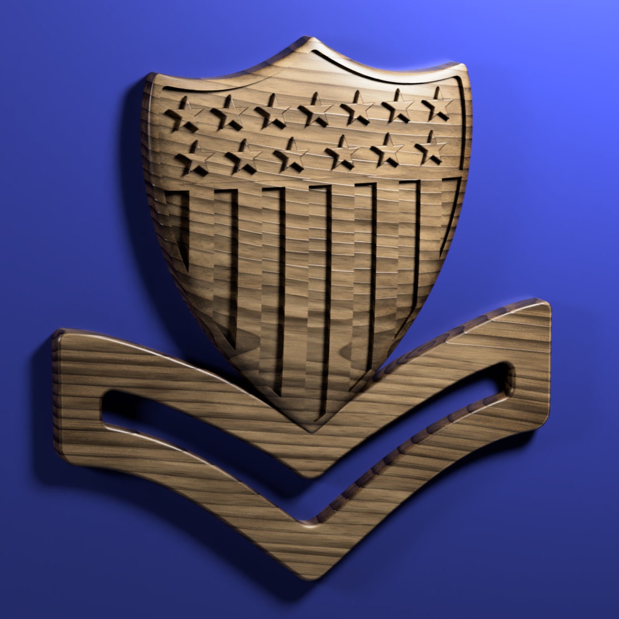 Coast Guard Petty Officer Second Class (PO2) insignia 3D stl file for CNC router