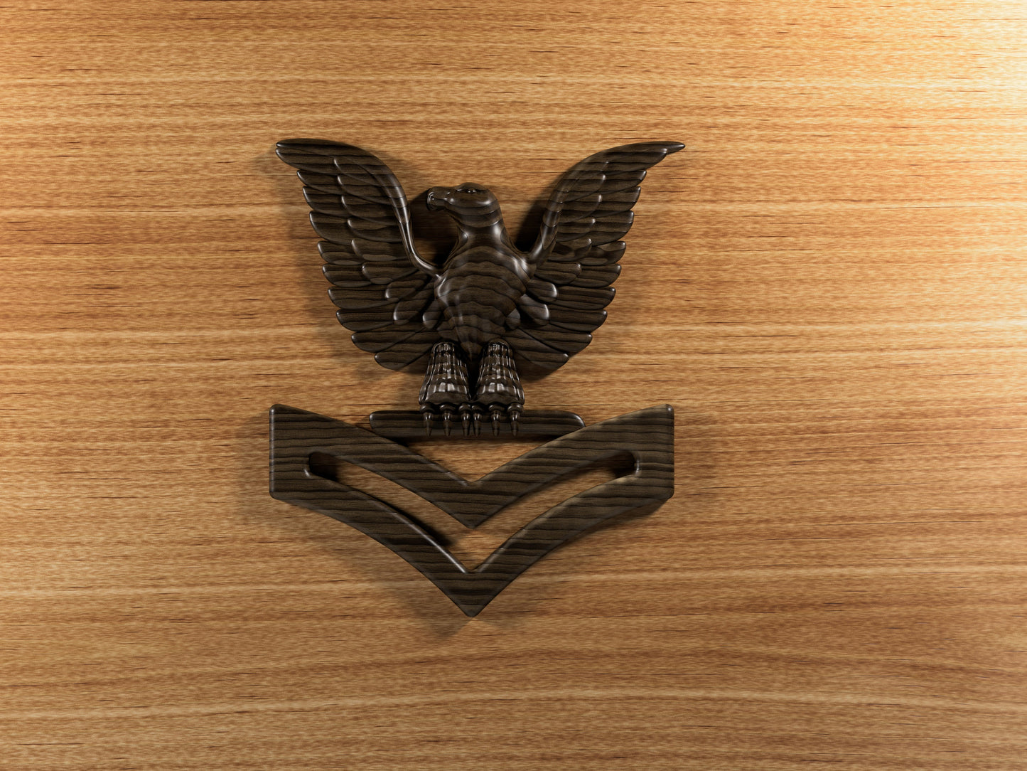 Navy Second Class Petty Officer perched eagle insignia 3D stl file for CNC router