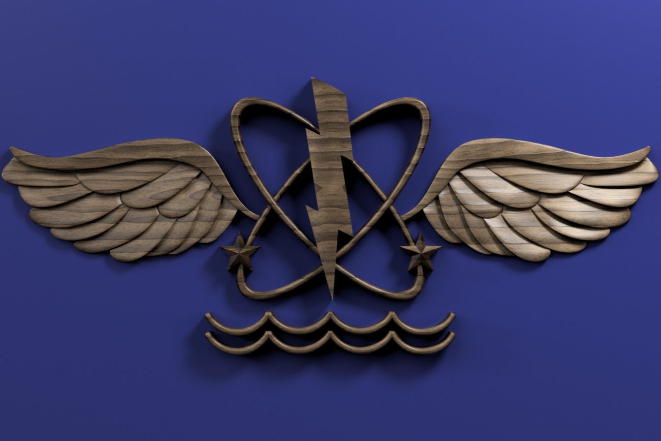 Aviation Warfare Operator (AW) Insignia Rating Badge 3D stl file for CNC router