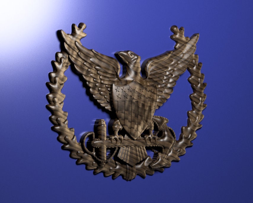 Coast Guard CO Ashore insignia 3D stl file for CNC router