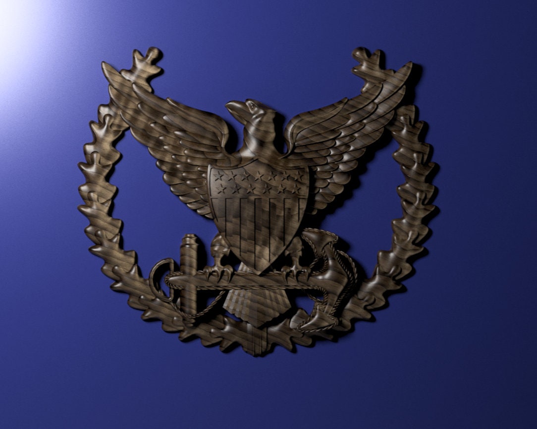 Coast Guard CO Ashore insignia 3D stl file for CNC router