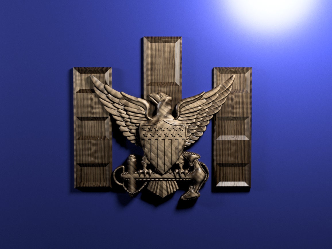 Coast Guard Officers Crest With Chief Warrant Officer Insignia 3D stl file for CNC router