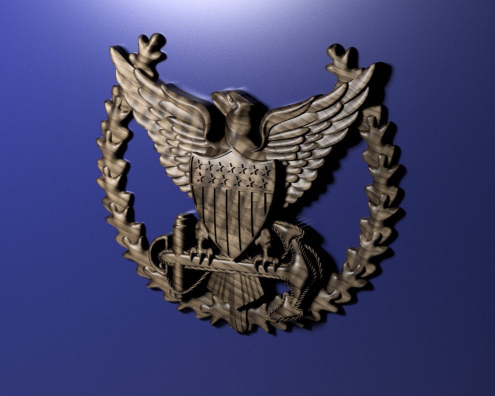 Coast Guard CO Ashore insignia 3D stl file for CNC router