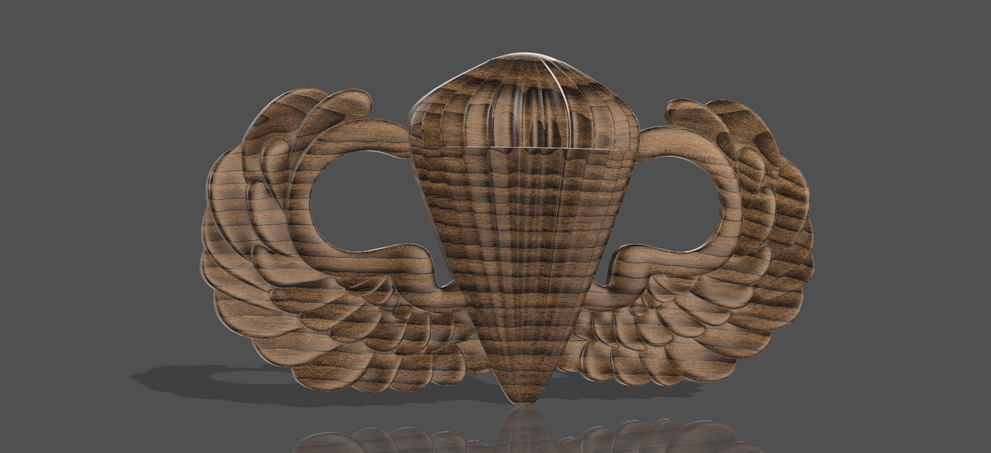 Armed Forces Parachutist Badge insignia 3D stl file for CNC router