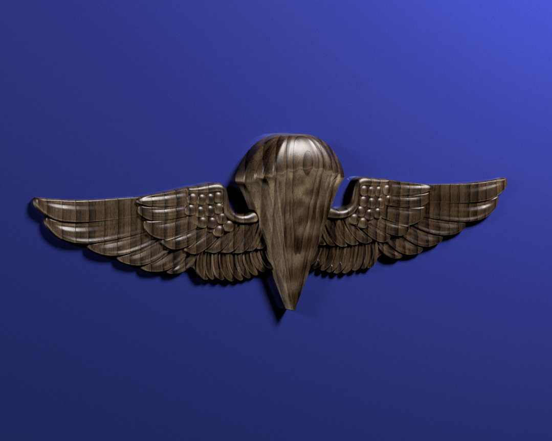 Navy Parachutist Badge insignia 3D stl file for CNC router