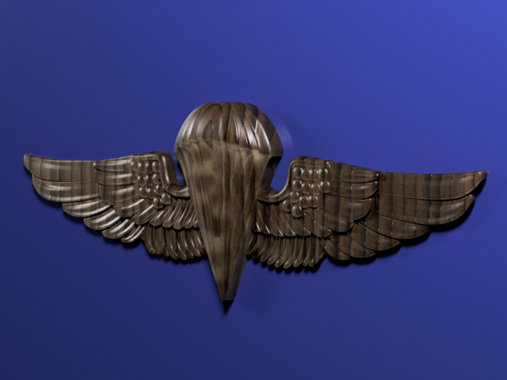 Navy Parachutist Badge insignia 3D stl file for CNC router